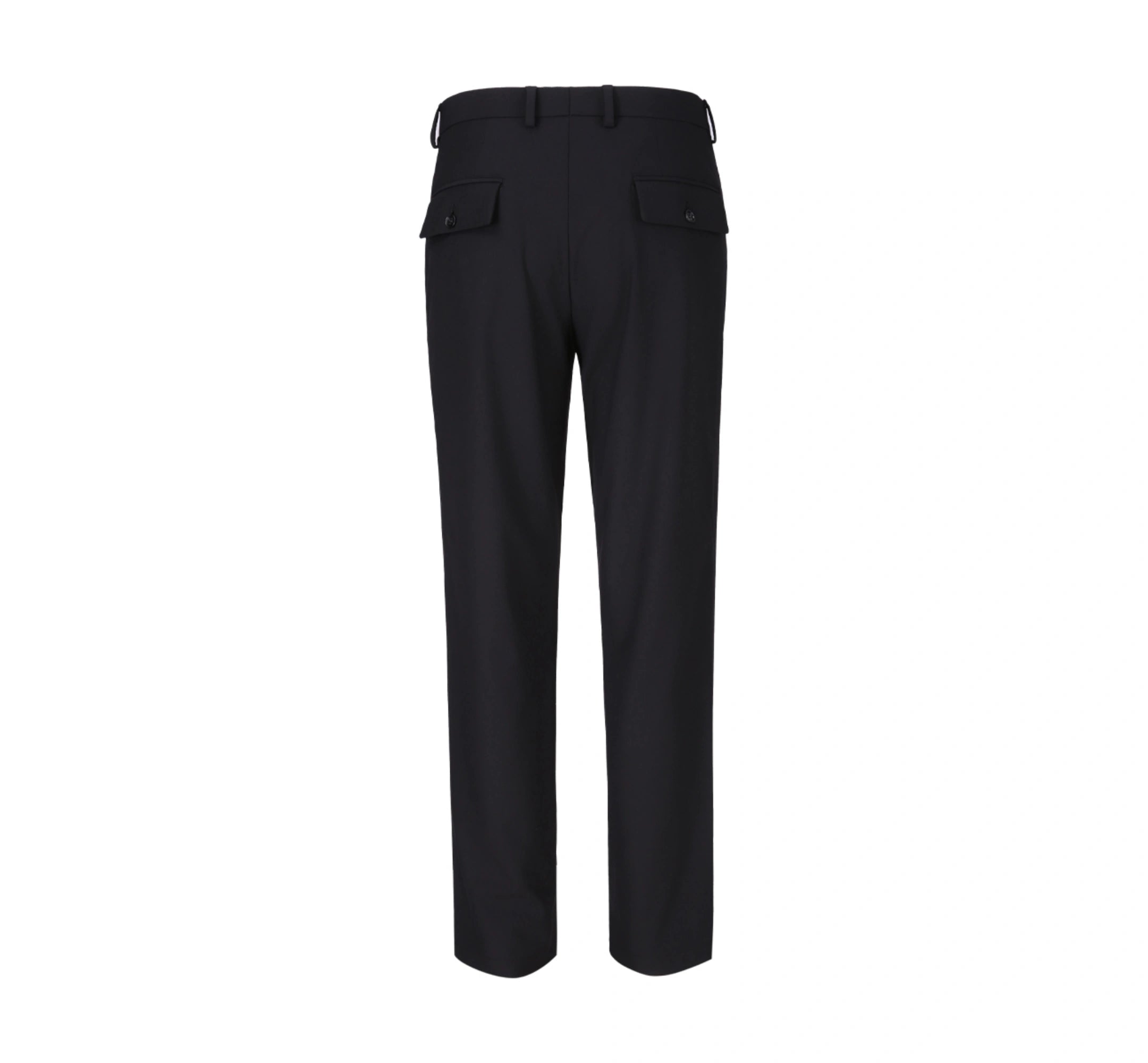 Black Wool Fitted Trousers