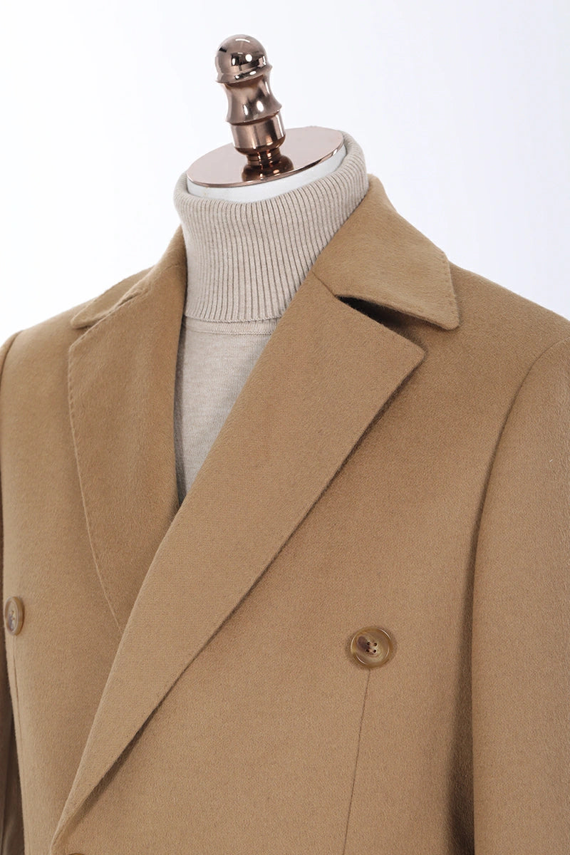 Double Breasted Overcoat with Notch Lapel