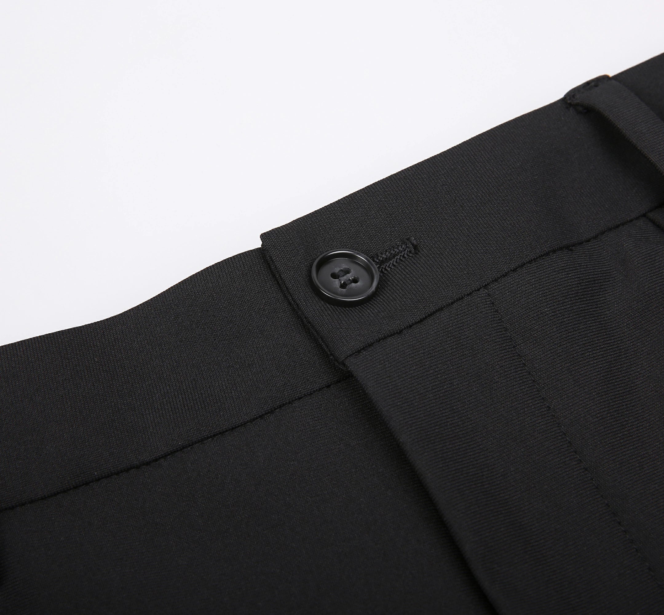 Black Wool Fitted Trousers