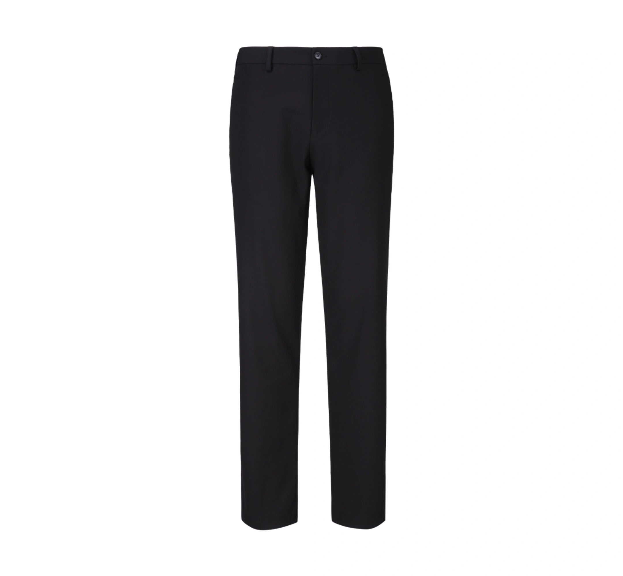 Black Wool Fitted Trousers