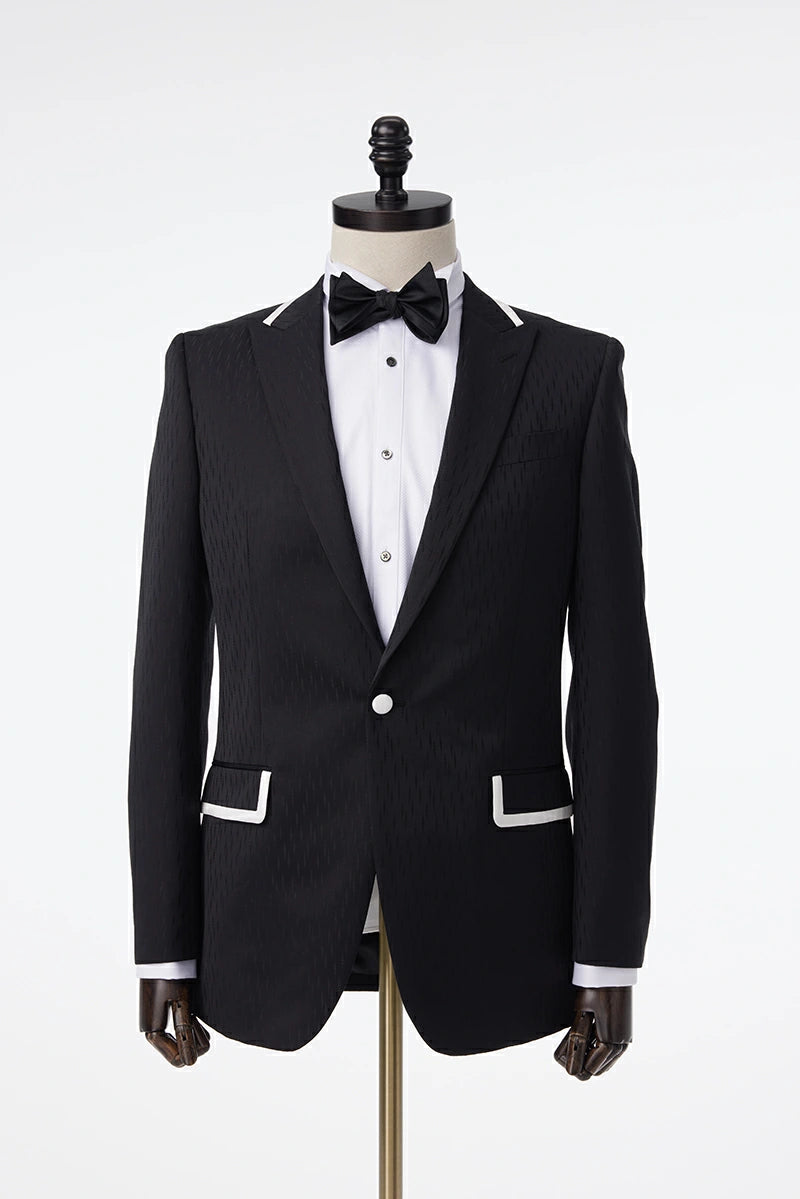 Tuxedo Jacket with Contrast Piping