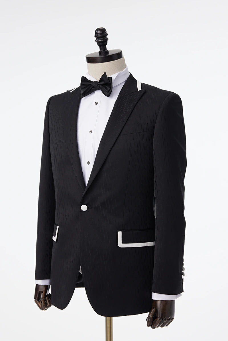 Tuxedo Jacket with Contrast Piping